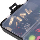 128pieces Assorted Fishing Tackles Set Including Swivels/Lures Baits/Jig Head Hooks Case Kit for Saltwater and Freshwater