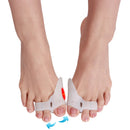 2Pcs 3-Holes Gel Toe Separator Hallux Valgus Corrector with Forefoot Cushion