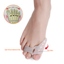 2Pcs 3-Holes Gel Toe Separator Hallux Valgus Corrector with Forefoot Cushion