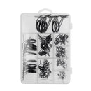 75 Pieces Sea Fishing Rod Guides Set Stainless Steel Leg Porcelain Rim Fishing Rod Guide Tip Ring Eye Rods DIY Repair Kit 8 Sizes Black