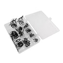 75 Pieces Sea Fishing Rod Guides Set Stainless Steel Leg Porcelain Rim Fishing Rod Guide Tip Ring Eye Rods DIY Repair Kit 8 Sizes Black