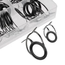 75 Pieces Sea Fishing Rod Guides Set Stainless Steel Leg Porcelain Rim Fishing Rod Guide Tip Ring Eye Rods DIY Repair Kit 8 Sizes Black