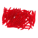50 Pieces 3.5cm/1.4inch Soft Simulation Earthworm Worms Artificial Fishing Lure Tackle Soft Bait Lifelike Fishy Smell Lures Red