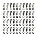 500 Pieces Stainless Steel Ball Bearing Swivels Barrel Swivel Solid Rings Fishing Connector with Fishing Tackle Box