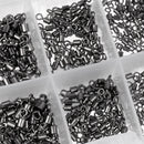 500 Pieces Stainless Steel Ball Bearing Swivels Barrel Swivel Solid Rings Fishing Connector with Fishing Tackle Box