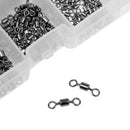 500 Pieces Stainless Steel Ball Bearing Swivels Barrel Swivel Solid Rings Fishing Connector with Fishing Tackle Box