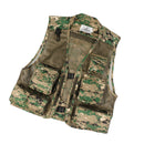 Mens Fashionable Anti-Wrinkle Breathable Multi-Pocket Fishing Camping Hunting Mesh Vest Outdoor Photography Jacket Camo 2XL