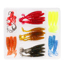 Soft Fishing Lure Set Lead Jig Head Hook Grub Worm Fishing Lures Sea Fishing Bait Tackle Set