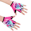 Women Sports Cycling Hiking Mountaineering Gloves Half Finger Shockproof Sports Bicycle Mittens 1 Pair Rose L