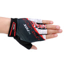Men Women 1 Pair Sports Cycling Hiking Mountaineering Gloves Half Finger Shockproof Sports Bicycle Mittens M Red