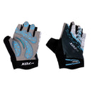 Women Sports Cycling Hiking Mountaineering Gloves Half Finger Shockproof Sports Bicycle Mittens 1 Pair Blue XL