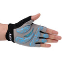 Women Sports Cycling Hiking Mountaineering Gloves Half Finger Shockproof Sports Bicycle Mittens 1 Pair Blue XL