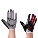 Elastic Wear-Resistant Sweat Wiping Full Finger Cycling Gloves Fitness Breathable Shockproof Mittens 1 Pair Red