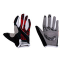 Elastic Wear-Resistant Sweat Wiping Full Finger Cycling Gloves Fitness Breathable Shockproof Mittens 1 Pair Red