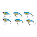 6Pcs Soft Baits VIB Vibration Casting Trolling Fishing Lure with VMC Hooks