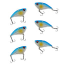 6Pcs Soft Baits VIB Vibration Casting Trolling Fishing Lure with VMC Hooks