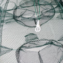 10 Sides 20 Holes Folded Fishing Net - Portable Folding Landing Net Fish Shrimp Cage Minnow Crayfish Crab Baits Cast Mesh Trap Fishing Tackle Tool