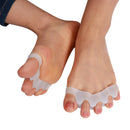 1 Pair Soft Elastic Toe Straighteners 5 Hole Silicone Gel Separators Bunion