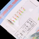 Barbed Luminous Fishing Hook String Hooks with Metal Bait Cage Basket for Carp Small Fish