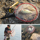 Fly Fishing Landing Net Carp Trout Catch Rubber Landing Net with Safety Line