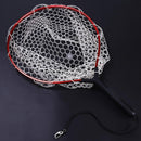 Fly Fishing Landing Net Carp Trout Catch Rubber Landing Net with Safety Line