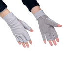 1 Pair Men Women Sun Gloves Half Finger Fly Fishing Gloves Anti-UV Sun Protection Mitts 50+ UPF