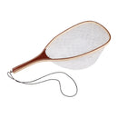 Fly Fishing Net Trout Catch Rubber Landing Net Fish Net with Wooden Handle