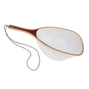 Fly Fishing Net Trout Catch Rubber Landing Net Fish Net with Wooden Handle
