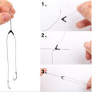 50pcs Double Hooks Contactor Device Fishing Line Space Bifurcation Eight Type Space Bean Line Swivel Tying Tool Black