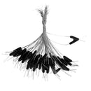 50pcs Double Hooks Contactor Device Fishing Line Space Bifurcation Eight Type Space Bean Line Swivel Tying Tool Black