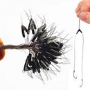 50pcs Double Hooks Contactor Device Fishing Line Space Bifurcation Eight Type Space Bean Line Swivel Tying Tool Black