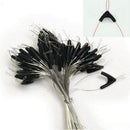 50pcs Double Hooks Contactor Device Fishing Line Space Bifurcation Eight Type Space Bean Line Swivel Tying Tool Black