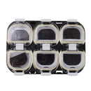 Magnetic Plastic Fish Hook Box Fishing Tackle Organizer Swivels Lures Holder 6 Compartments