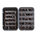 40Pcs Dry Flies Bass Salmon Trouts Flies with Waterproof Fly Box for Freshwater Saltwater Fishing
