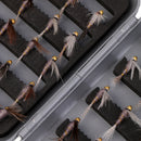 40Pcs Dry Flies Bass Salmon Trouts Flies with Waterproof Fly Box for Freshwater Saltwater Fishing