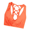Womens Girls Sports Athletic Gym Yoga Sports Exercise Wear Stretch Sports Vest Strappy Back Design Bra Orange L