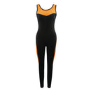 Women Ladies Sports Fitness Exercise Yoga Jumpsuit XL Black Orange