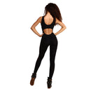 Women Ladies Sports Fitness Leggings Exercise Yoga Jumpsuit S Black