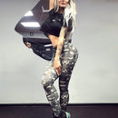 Women Ladies Sports Fitness Leggings Exercise Yoga Jumpsuit M Camouflage