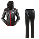Waterproof Men Raincoat Jacket Cycling Rain Jersey L Black