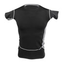 Mens Sports Training Fitness Compression Short Sleeves Fitness Bodybuilding Quick Dry Belly Body Shaping T-Shirt Black XL