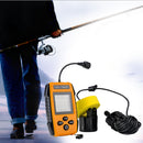 Portable Fish Finder, Water Depth & Temperature Fishfinder with Wired Sonar Sensor Transducer and LCD Display