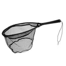 Fly Fishing Landing Net Carp Trout Soft Landing Net with Safety Line Black