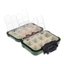 Lightweight Pocket Design Double Layer Design Fishing Tackle Box Fishing Lure Box Bait Hook Storage Case Green Size S