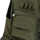 Mens Outdoor Sportswear Multi-Pocket Anti-Wrinkle Breathable Zip Closure Fishing Hunting Vest Photography Jacket Green L