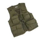Mens Outdoor Sportswear Multi-Pocket Anti-Wrinkle Breathable Zip Closure Fishing Hunting Vest Photography Jacket Green L