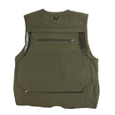 Mens Outdoor Sportswear Multi-Pocket Anti-Wrinkle Breathable Zip Closure Fishing Hunting Vest Photography Jacket Green L