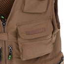 Mens Outdoor Sportswear Multi-Pocket Anti-Wrinkle Breathable Zip Closure Fishing Hunting Vest Photography Jacket Khaki 3XL