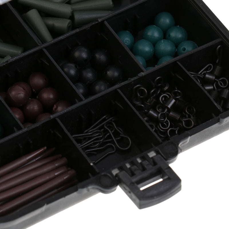 1 Set Assorted Carp Fishing Accessory Line Stopper Hook Swivel Rubber Sleeve Sinker Lock Hair Rig etc. Terminal Tackle