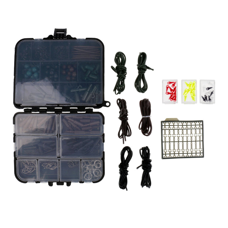 1 Set Assorted Carp Fishing Accessory Line Stopper Hook Swivel Rubber Sleeve Sinker Lock Hair Rig etc. Terminal Tackle